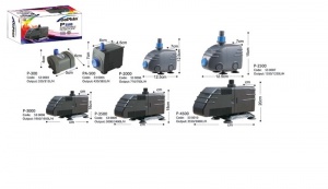 P-2500 Помпа-фонтан погружная (KW) 30 Вт.,1250л./ч.,h 235 см,с регулятором,кабель 3 м.