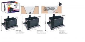 PWD-4500 Помпа-фонтан погружная/внешняя (KW) 88 Вт.,3000л./ч.,h 400 см,керамич.вал,кабель 3 м.